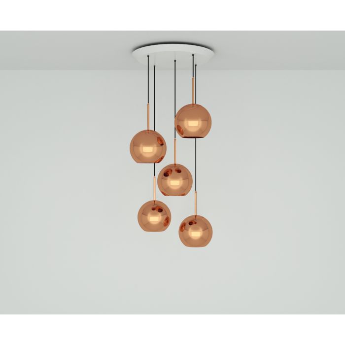 Copper LED 25cm Round Pendant System