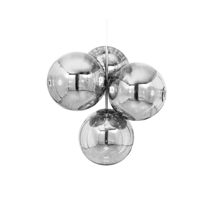 Globe Chandelier Small Silver LED