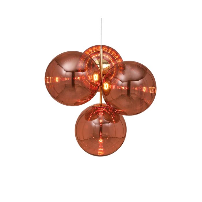 Globe Chandelier Small Copper LED