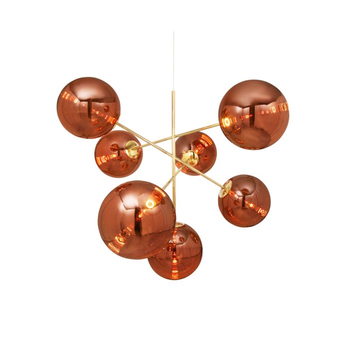 Globe Chandelier Large Copper LED