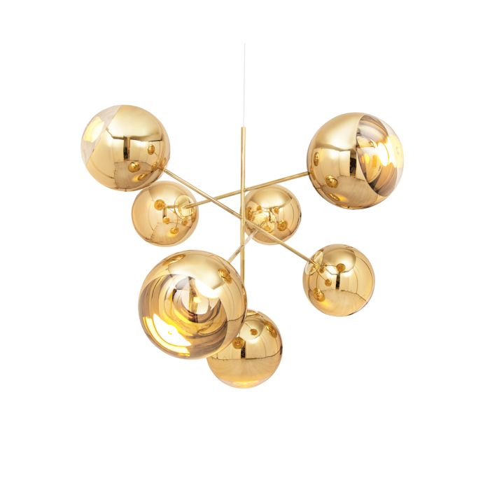 Mirror Ball Large Chandelier Gold