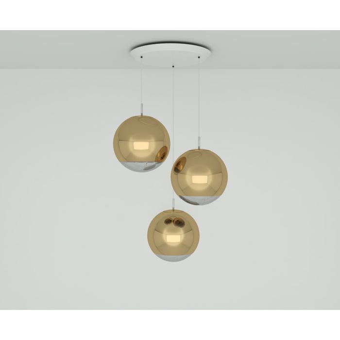 Mirror Ball LED Gold 40cm Round Pendant System