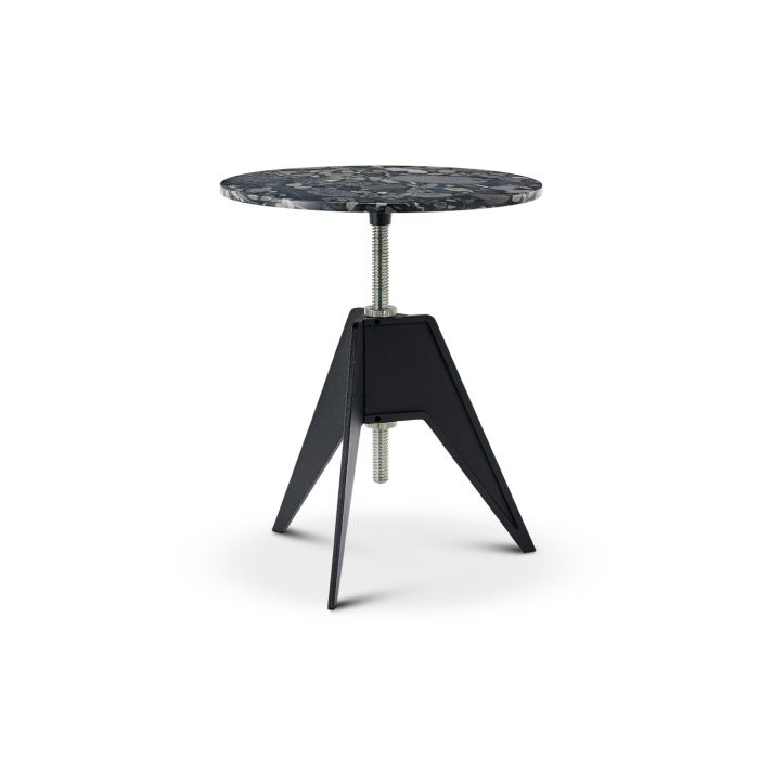Screw Cafe Table Pebble Marble Top 600mm