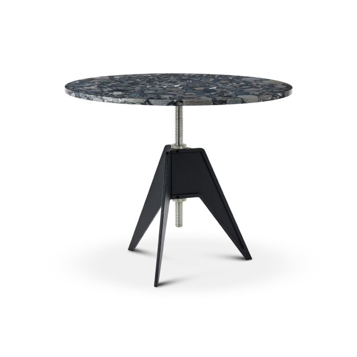 Screw Cafe Table Pebble Marble Top 900mm