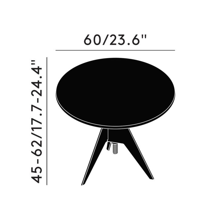 Винт боковой стол Белый мрамор Верх 600mm