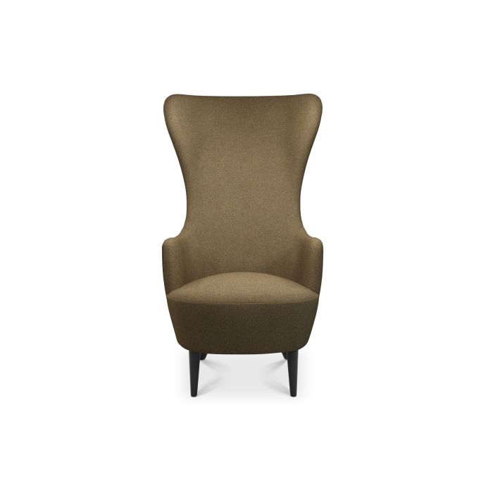 Wingback Chair Black Leg Melange Nap 0491