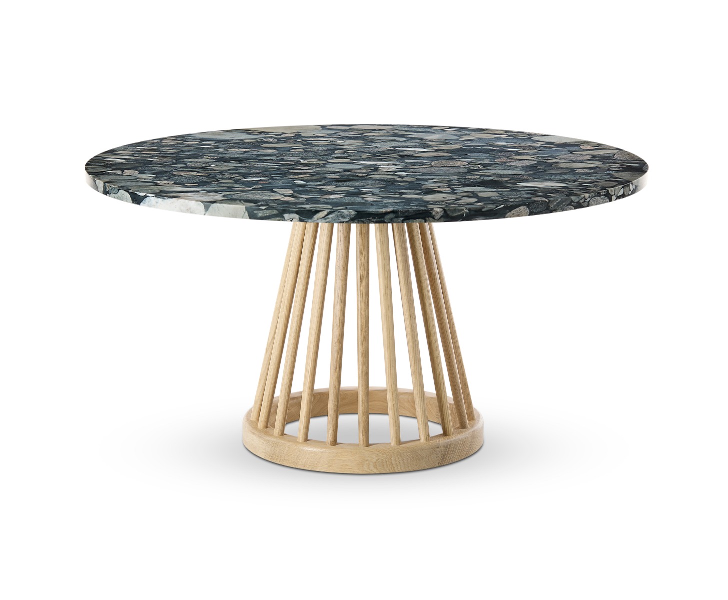 Tom Dixon - Fan Table Natural Base Pebble Marble Top 900mm
