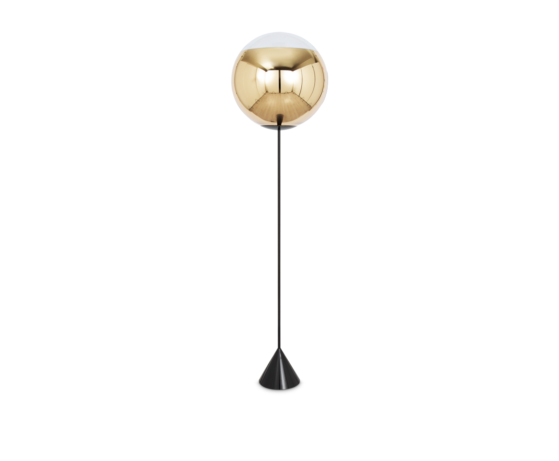 Tom Dixon - Mirror Ball Cone Slim Floor Gold LED