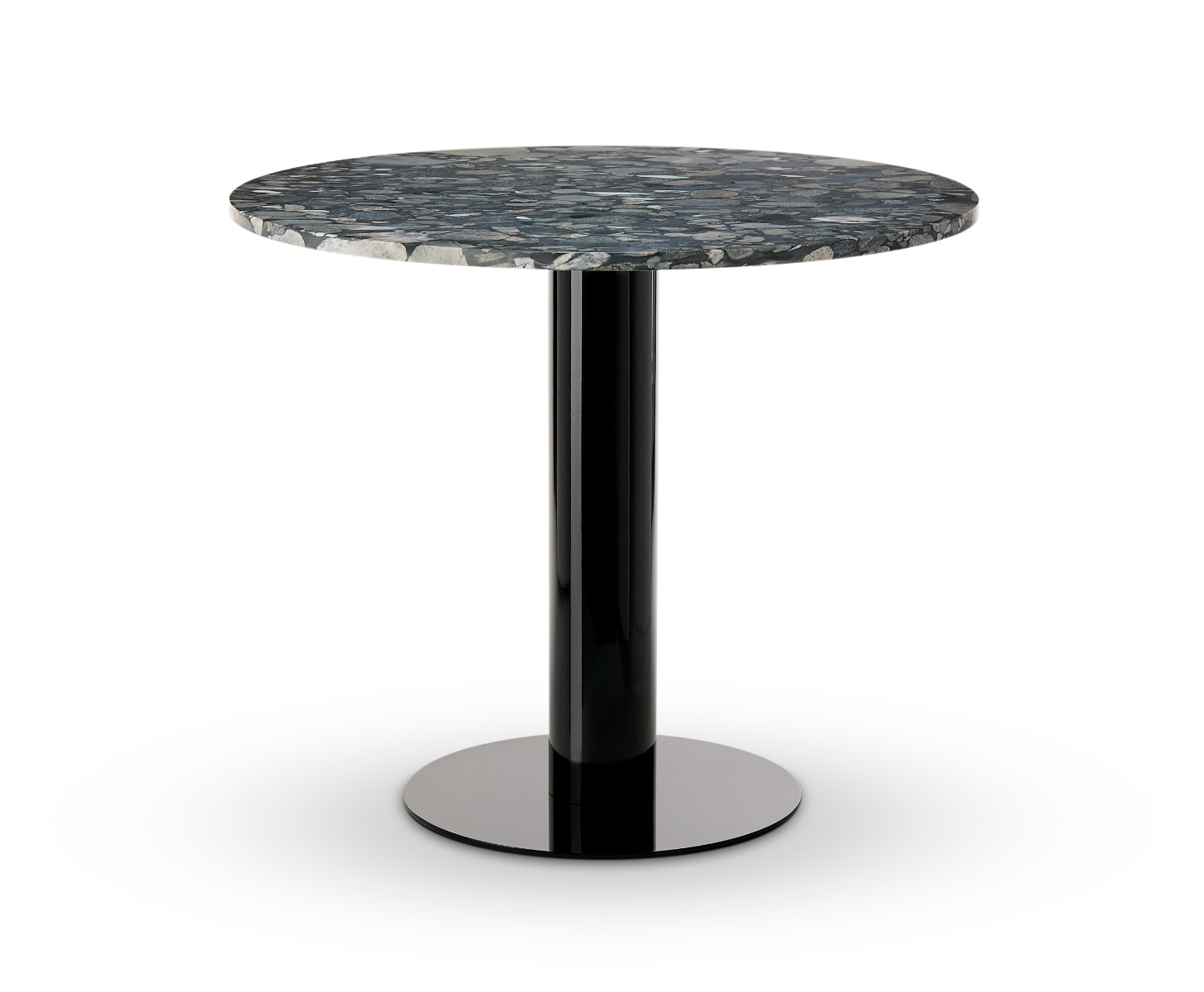 Tom Dixon - Tube Dining Table Black Pebble Marble Top 900mm