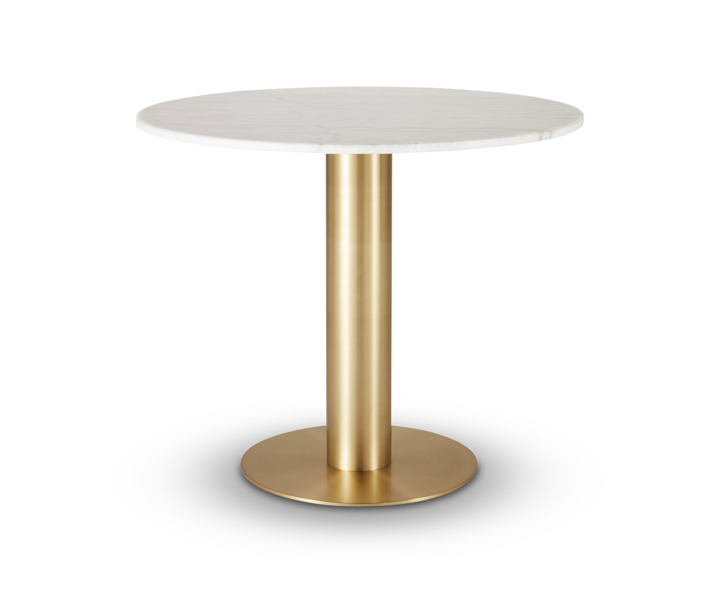 Tom Dixon - Tube Dining Table Brass White Marble Top 900mm