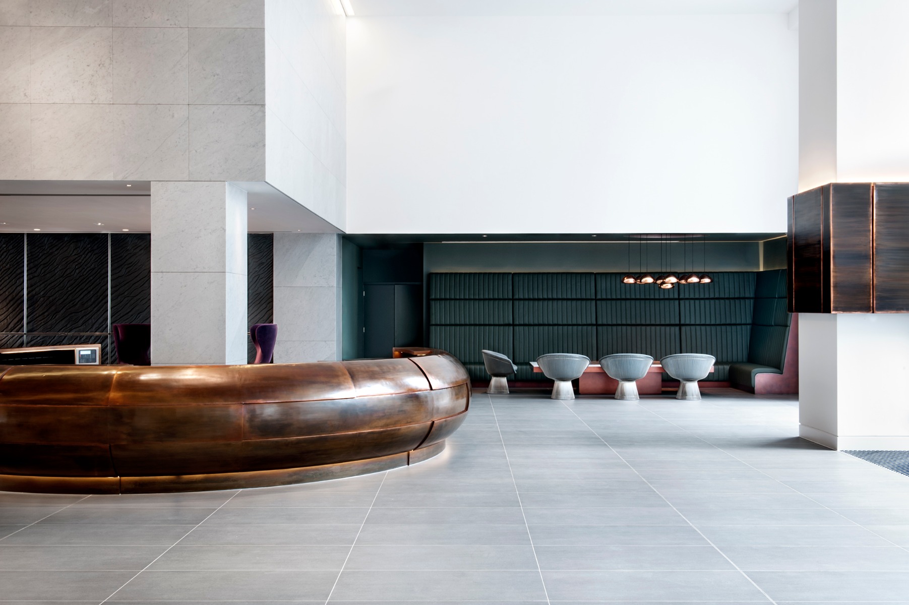 Mondrian Hotel in London, interiors by Tom Dixon's Design Research Studio.