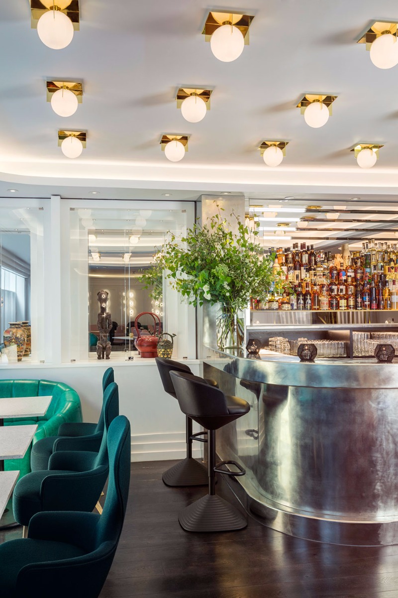 Bronte Restaurant, The Strand London featuring Tom Dixon lighting and furniture