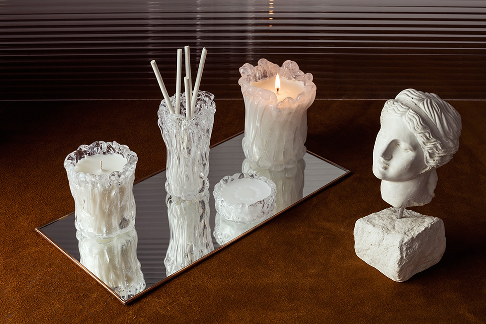 Quartz Scent, including candles and diffuser, by Tom Dixon